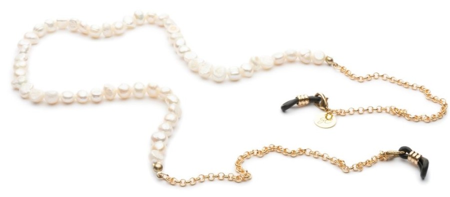 Brillen Brilledirekt | Sunny Cords Brillenkette Sydney Bead It Pearl White