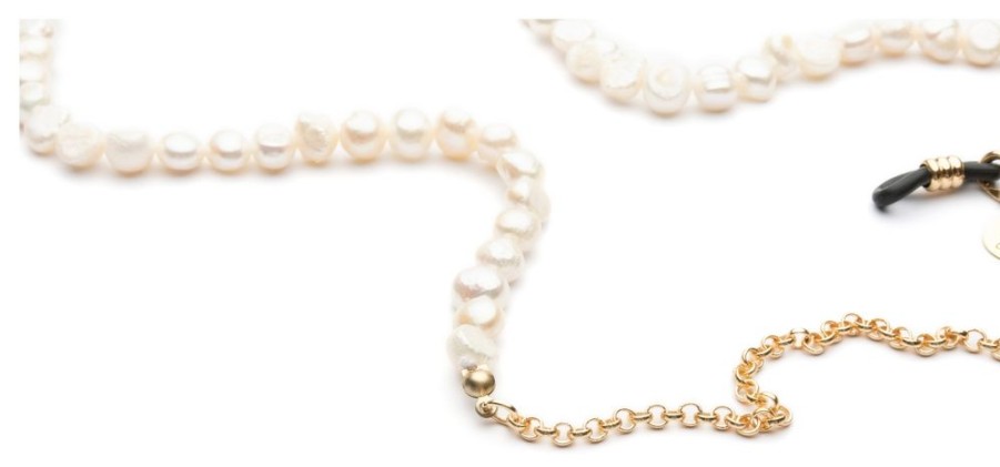 Brillen Brilledirekt | Sunny Cords Brillenkette Sydney Bead It Pearl White