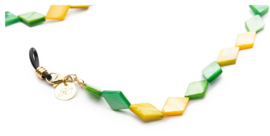 Brillen Brilledirekt | Sunny Cords Brillenkette Olivia Yellow Green