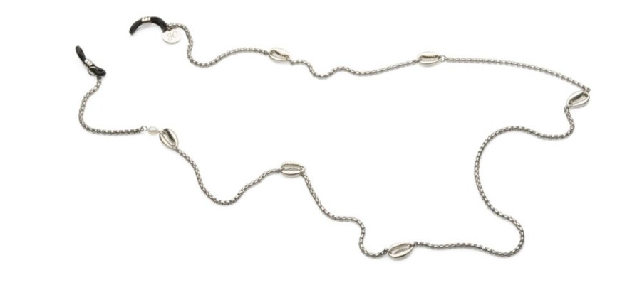 Brillen Brilledirekt | Sunny Cords Brillenkette Chloe Pearl Silver